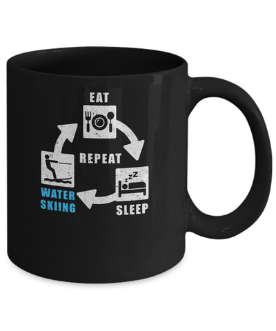 Eat Sleep Water Skiing Repeat Funny Lake Sports Mug Coffee Mug | Teecentury.com