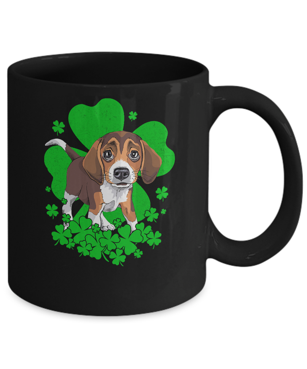 Beagle St. Patrick's Day Clovers Mug Coffee Mug | Teecentury.com