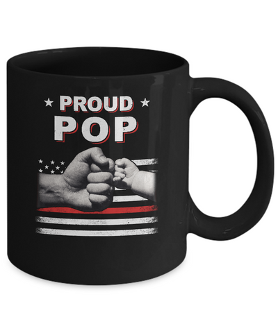 Proud Pop Fireman Firefighter Thin Red Line Flag Fathers Day Mug Coffee Mug | Teecentury.com