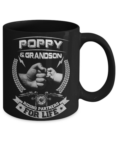 Motocross Poppy And Grandson Riding Partners For Life Mug Coffee Mug | Teecentury.com