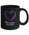 Butterfly Believe Fibromyalgia Awareness Ribbon Gifts Mug Coffee Mug | Teecentury.com