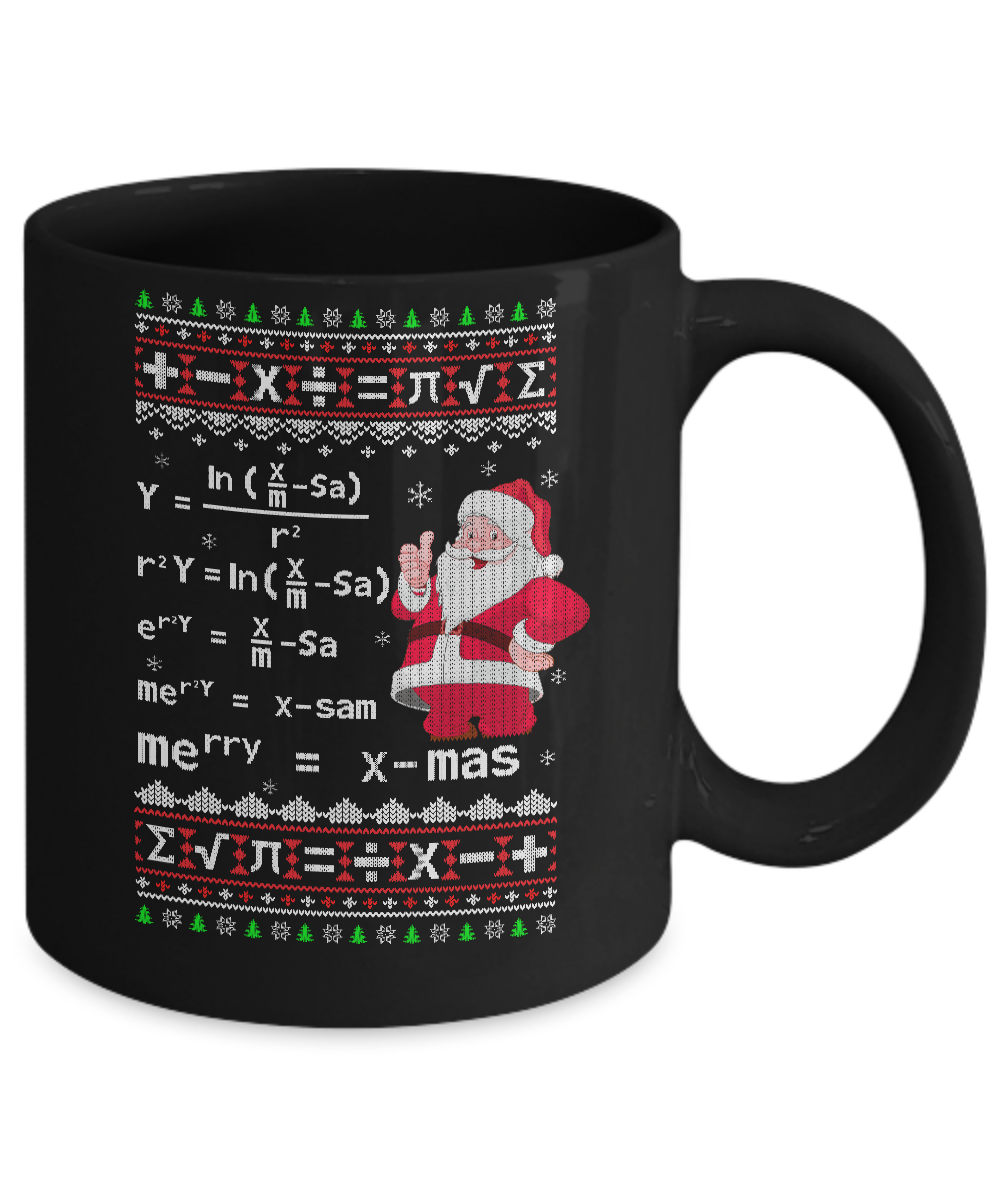 Funny Merry Xmas In Math Ugly Christmas Sweater Mug Coffee Mug | Teecentury.com
