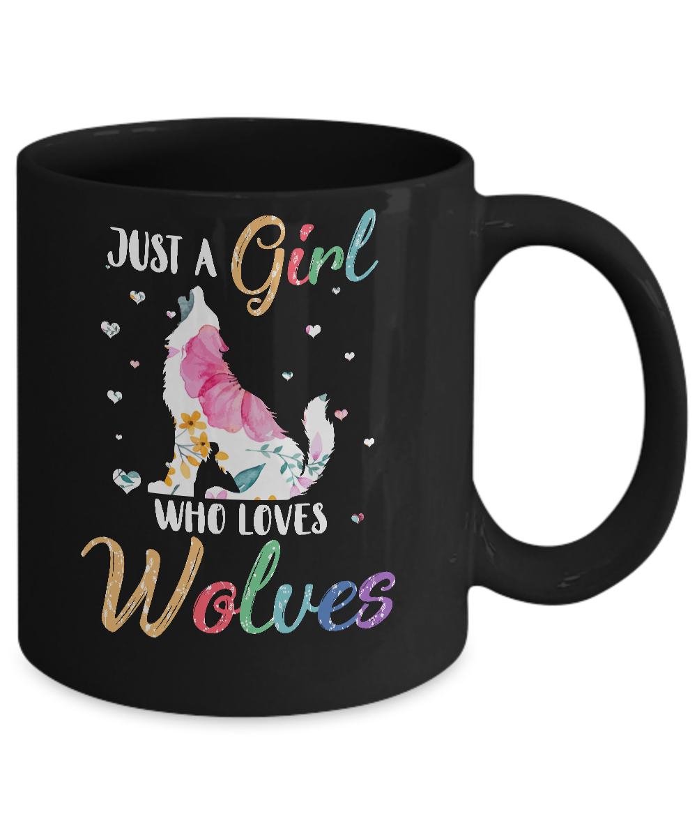 Just A Girl Who Loves Wolves Cute Wolve Lover Mug Coffee Mug | Teecentury.com
