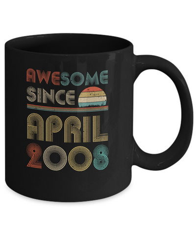 Awesome Since April 2008 Vintage 14th Birthday Gifts Mug Coffee Mug | Teecentury.com