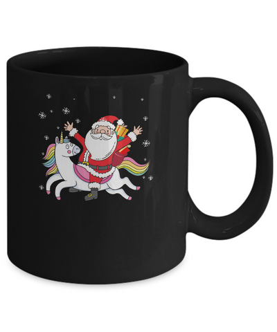 Santa Riding Unicorn Christmas Kids Girls Women Xmas Mug Coffee Mug | Teecentury.com