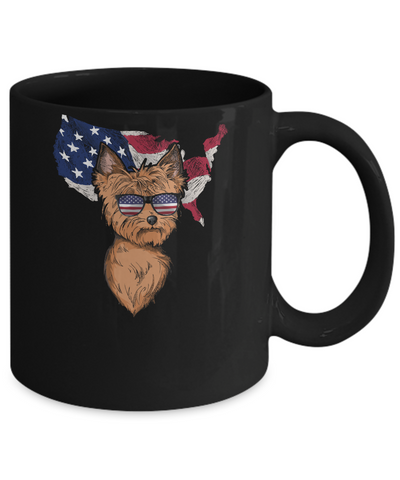 Funny Patriot Yorkie Dog 4Th Of July American Flag Mug Coffee Mug | Teecentury.com
