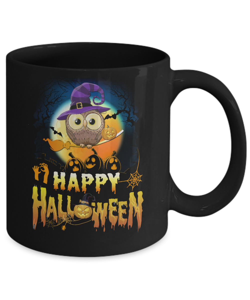 Happy Halloween Owl Witch Mug Coffee Mug | Teecentury.com