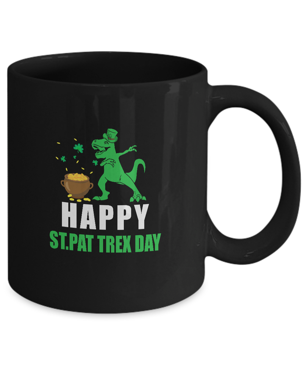 Happy St Pat T-Rex Day Dinosaur St Patrick's Day Mug Coffee Mug | Teecentury.com