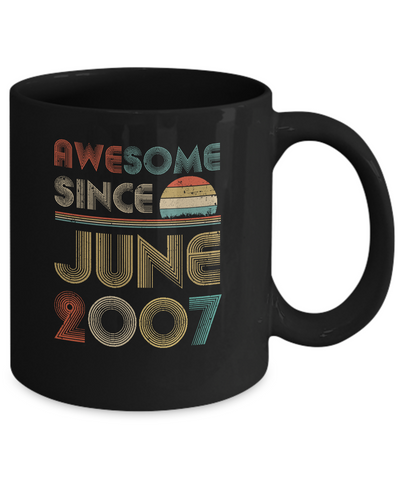 Awesome Since June 2007 Vintage 15th Birthday Gifts Mug Coffee Mug | Teecentury.com