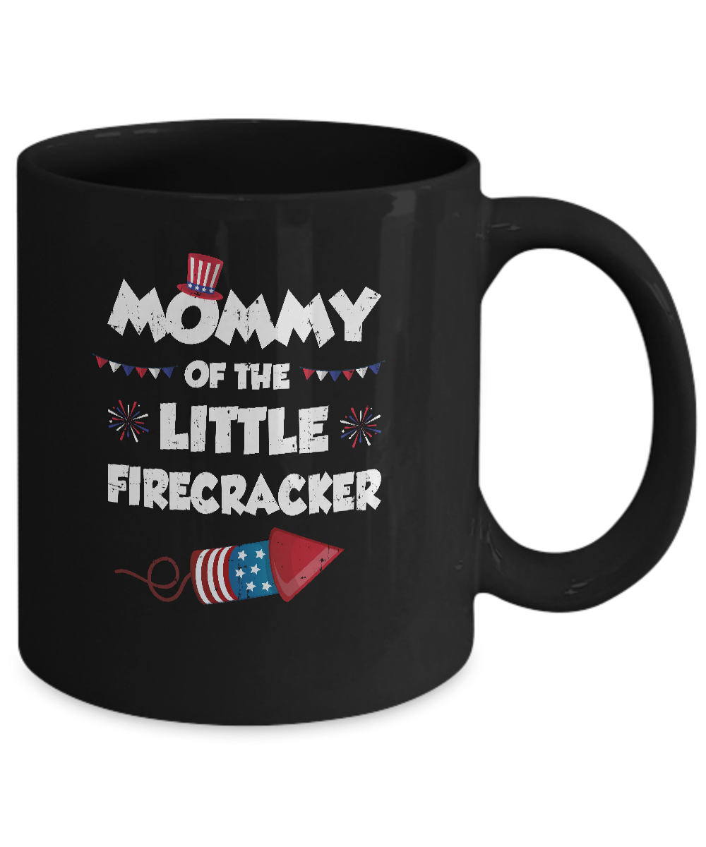 4th Of July Birthday Mommy Of The Little Firecracker Mug Coffee Mug | Teecentury.com
