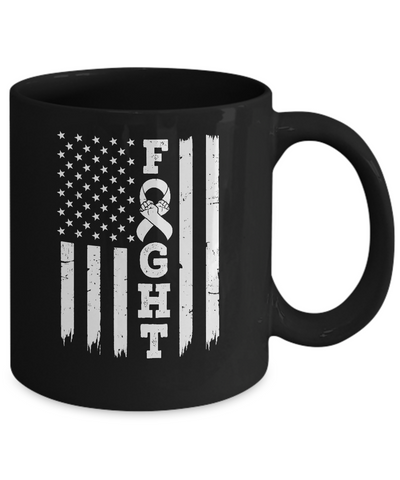 Lung Cancer Awareness American Flag Distressed Mug Coffee Mug | Teecentury.com