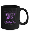Faith Hope Love Purple Butterfly Alzheimer's Awareness Mug Coffee Mug | Teecentury.com