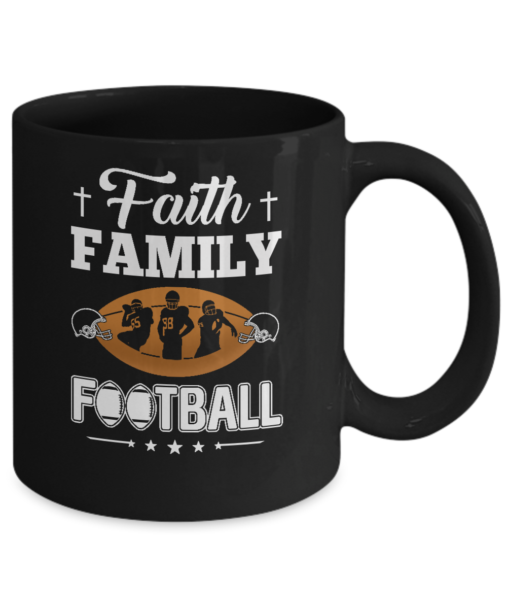 Faith Family Football Mug Coffee Mug | Teecentury.com