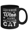 A Woman Cannot Survive On Wine Alone Need Dog Mug Coffee Mug | Teecentury.com