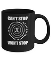 Pi Can't Stop Won't Stop Pi Day 3.14 Funny Math Mug Coffee Mug | Teecentury.com