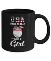 Usa Proud To Play Like A Girl Baseball Mug Coffee Mug | Teecentury.com