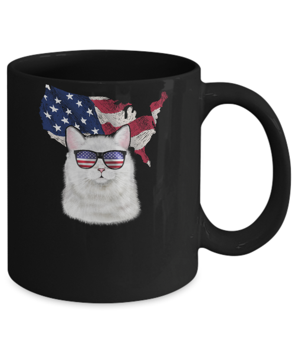 Funny Patriot Cat 4Th Of July American Flag Mug Coffee Mug | Teecentury.com