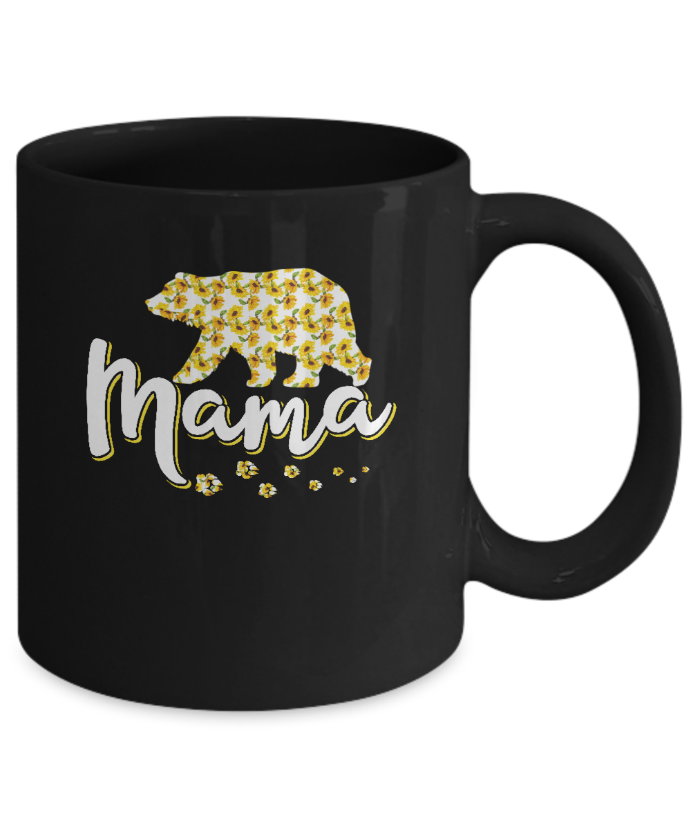 Sunflower Bear Mothers Day Gift Flowers Mama Floral Mug Coffee Mug | Teecentury.com