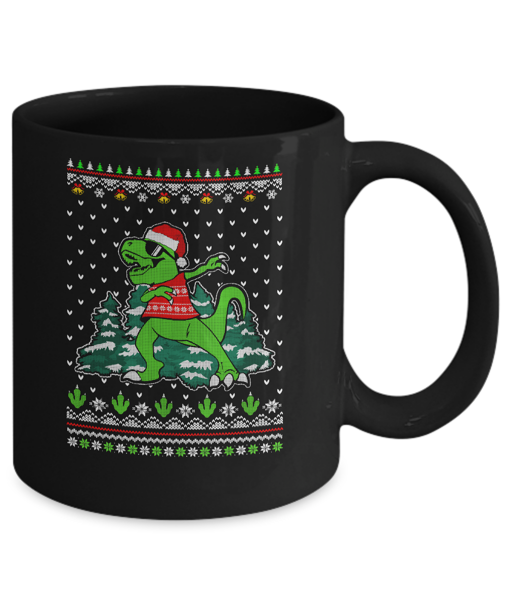 Funny Dab Dabbing Dinosaur Ugly Christmas Sweater Xmas Mug Coffee Mug | Teecentury.com
