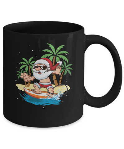 Funny Santa Surfing Hawaiian Summer Christmas Mug Coffee Mug | Teecentury.com