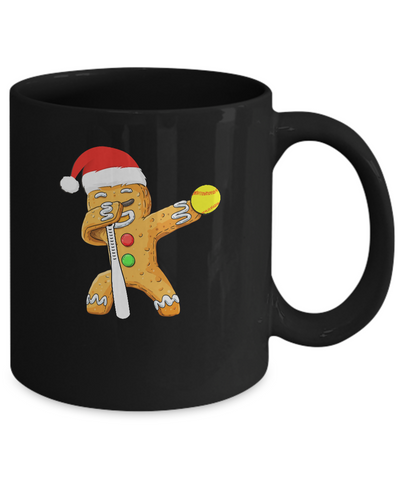 Dabbing Gingerbread Santa Softball Christmas Pajama Gifts Mug Coffee Mug | Teecentury.com