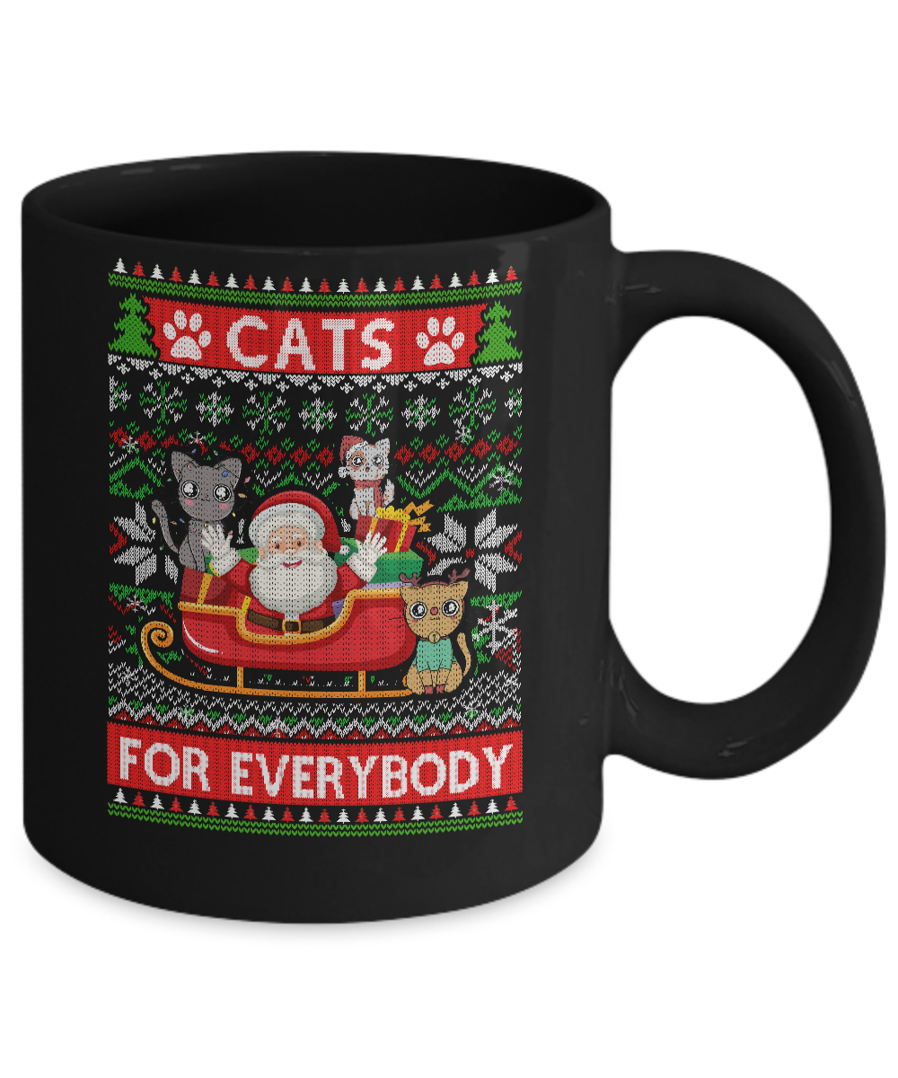 Cats For Everybody Christmas Cute Cat Lover Ugly Sweater Mug Coffee Mug | Teecentury.com