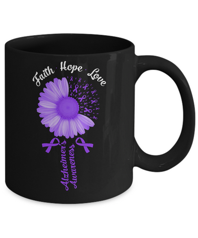 Faith Hope Love Purple Ribbon Alzheimer's Awareness Mug Coffee Mug | Teecentury.com