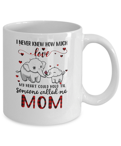 Someone Called Me Mom Elephant Red Plaid Mother's Day Mug Coffee Mug | Teecentury.com