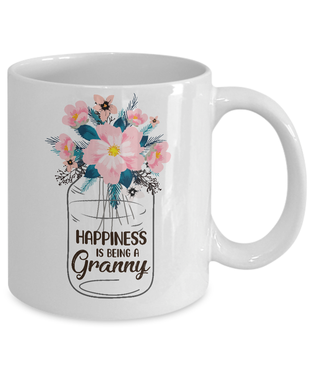 Happiness Is Being Granny Life Flower Granny Gifts Mug Coffee Mug | Teecentury.com