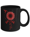 Hummingbird Sunflower Burgundy Multiple Myeloma Awareness Mug Coffee Mug | Teecentury.com