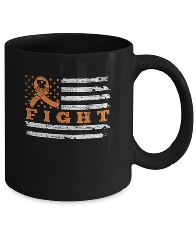 Fight Orange Ribbon US Flag Multiple Sclerosis Awareness Mug Coffee Mug | Teecentury.com