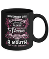 November Girl Hated By Many Loved By Plenty Heart On Her Sleeve Mug Coffee Mug | Teecentury.com