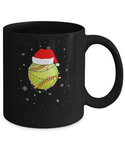 Santa Hat Softball Christmas Gifts Mug Coffee Mug | Teecentury.com