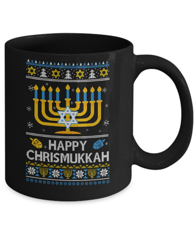 Happy Chrismukkah Xmas Hanukkah Ugly Christmas Sweater Mug Coffee Mug | Teecentury.com