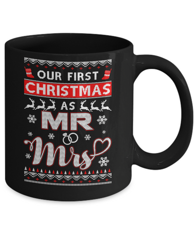 Couple Wife Husband Our First Christmas As Mr & Mrs Sweater Mug Coffee Mug | Teecentury.com