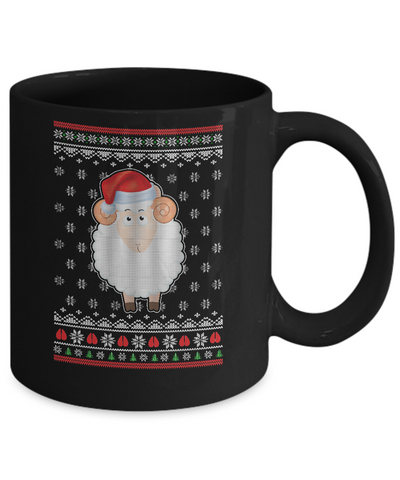 Pajamas Lamb Sheep Santa Hat Ugly Christmas Sweater Mug Coffee Mug | Teecentury.com