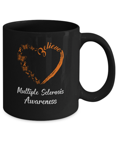 Butterfly Believe Multiple Sclerosis Awareness Ribbon Gifts Mug Coffee Mug | Teecentury.com