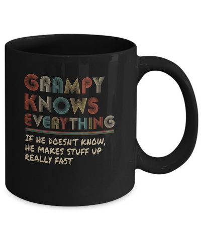 Grampy Know Everything Vintage Grampy Father's Day Gift Mug Coffee Mug | Teecentury.com