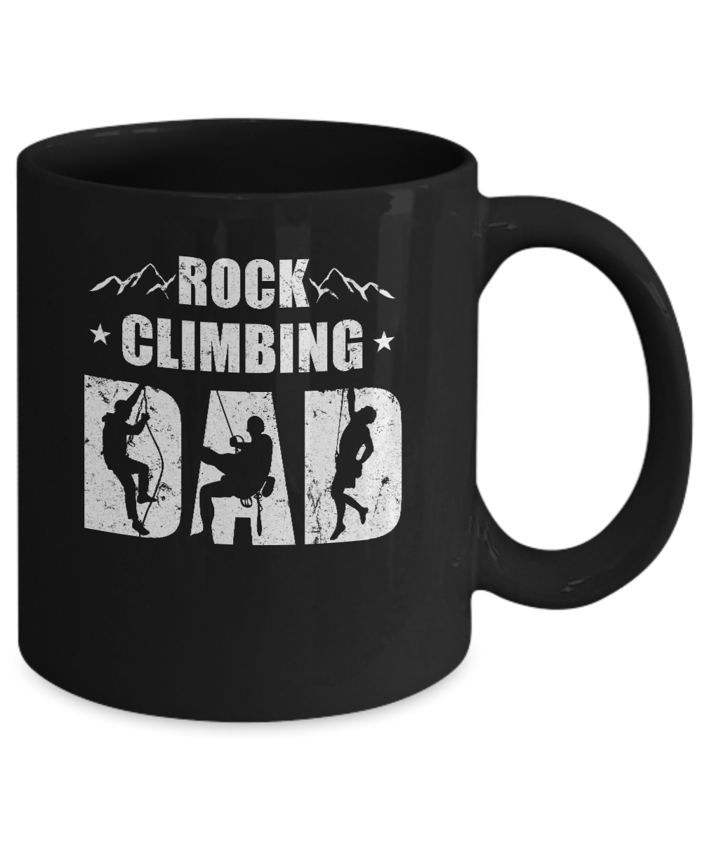 Rock Climbing Dad Distressed Mountain Climber Fathers Day Mug Coffee Mug | Teecentury.com