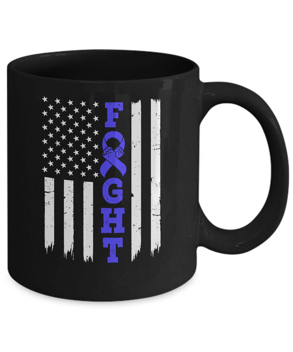 Prostate Colon Cancer Awareness American Flag Distressed Mug Coffee Mug | Teecentury.com