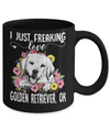 Dog I Just Freaking Love Golden Retriever Mug Coffee Mug | Teecentury.com