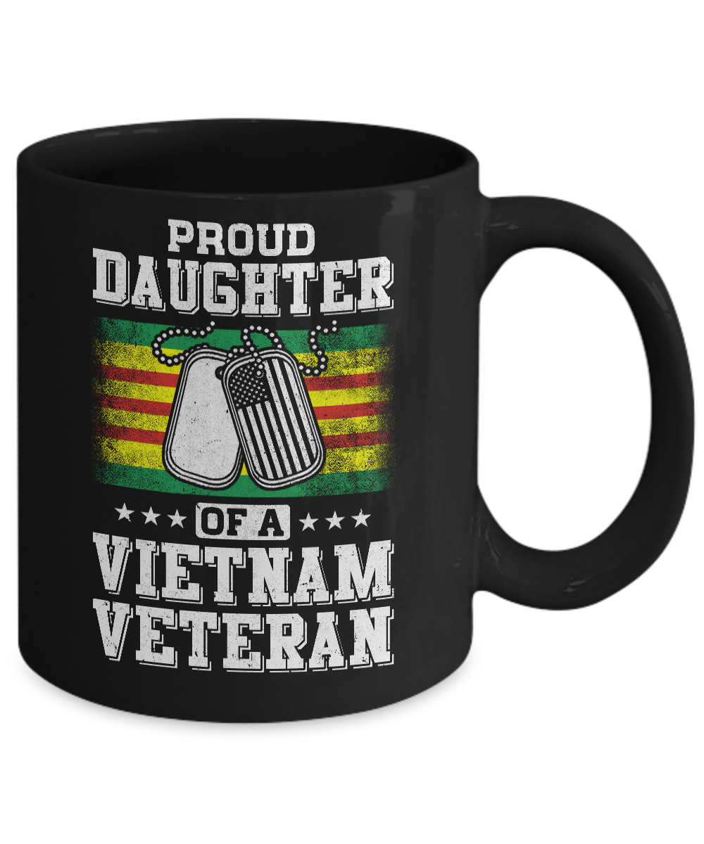 Proud Daughter Of A Veteran Dad Mom Mug Coffee Mug | Teecentury.com