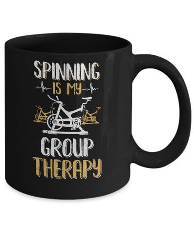 Fitness Gym Mom Spinning Is My Group Therapy Mug Coffee Mug | Teecentury.com