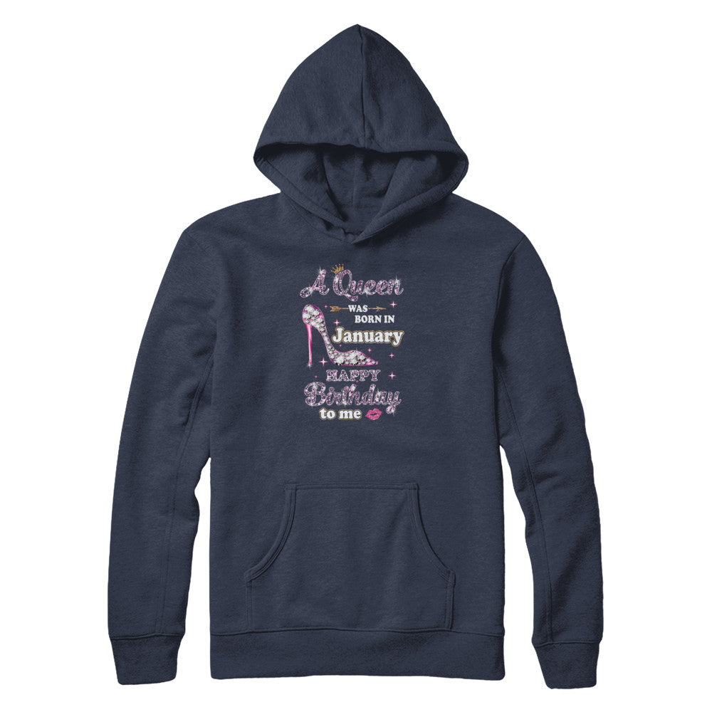 A Queen Was Born In January Happy Birthday To Me Gift T-Shirt & Tank Top | Teecentury.com