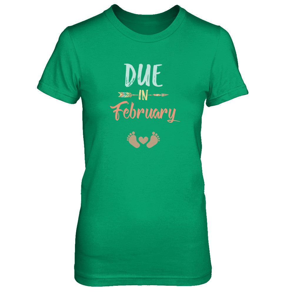 Due Date February 2022 Announcement Mommy Bump Pregnancy T-Shirt & Tank Top | Teecentury.com