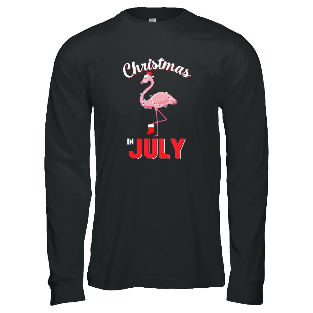 Funny Party X-Mas Flamingo Christmas In July T-Shirt & Tank Top | Teecentury.com