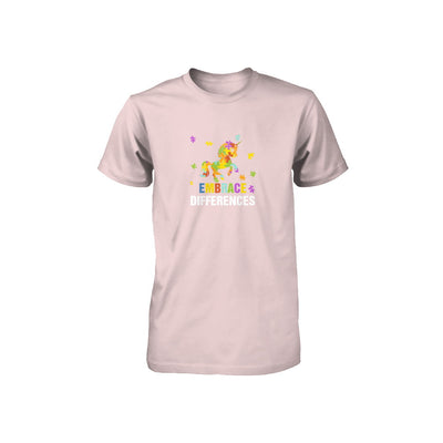 Autism Awareness Puzzle Piece Unicorn Embrace Differences Youth Youth Shirt | Teecentury.com