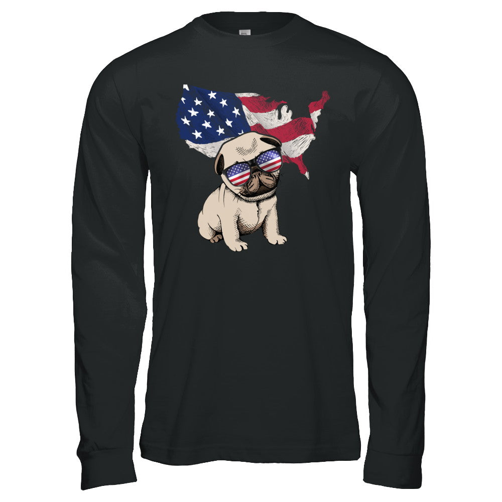 Funny Patriot Pug Dog 4Th Of July American Flag T-Shirt & Hoodie | Teecentury.com