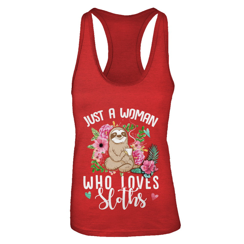 Just A Woman Who Loves Sloths T-Shirt & Tank Top | Teecentury.com