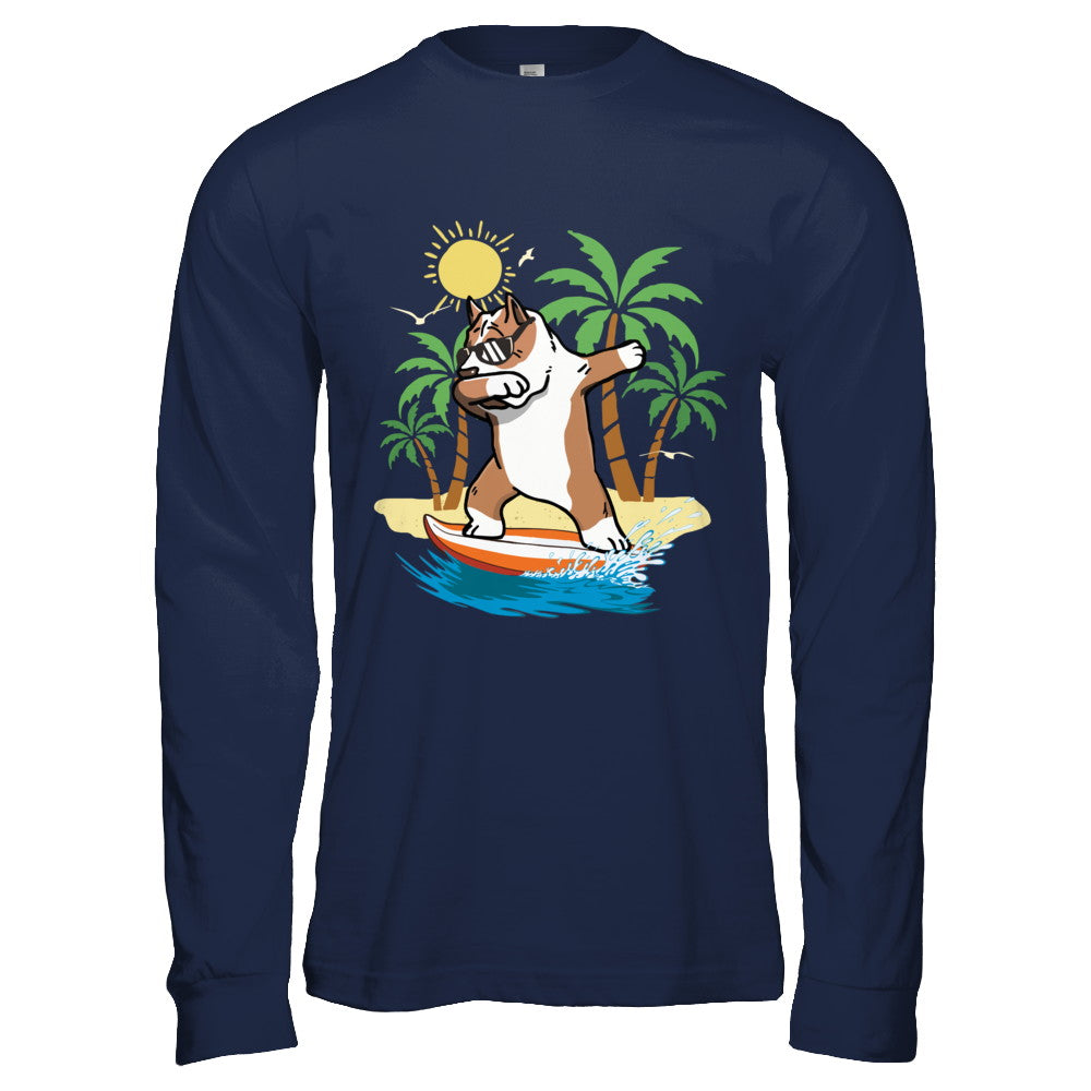 Summer Vacation Dabbing Pit bull Surfing Surfboard Gift T-Shirt & Hoodie | Teecentury.com